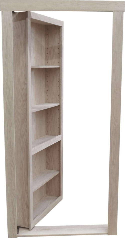 36"x 80" Hidden Door Red Oak In Swing Left - Hide-A-Way-Doors