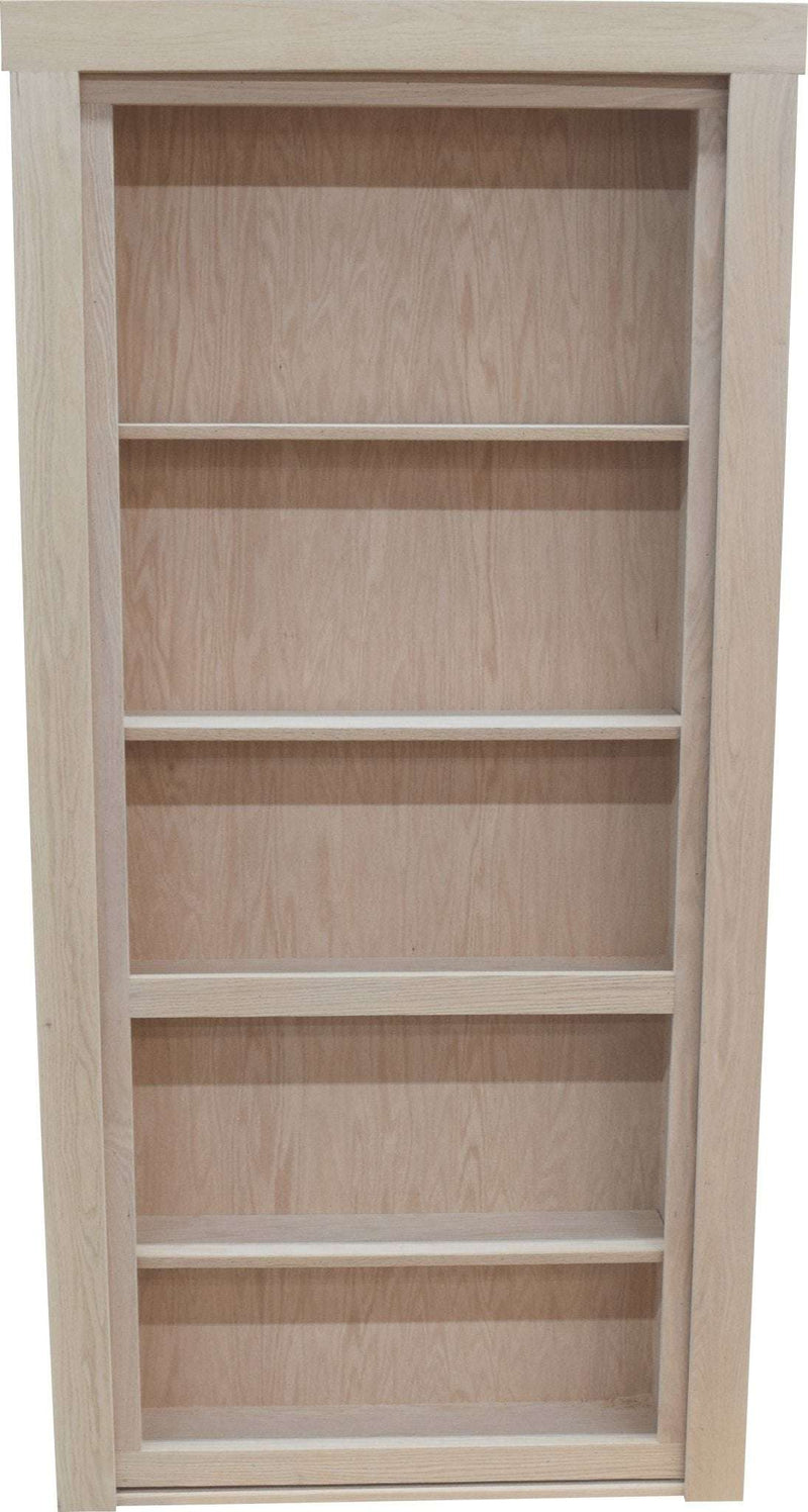36"x 80" Hidden Door Red Oak In Swing Left - Hide-A-Way-Doors