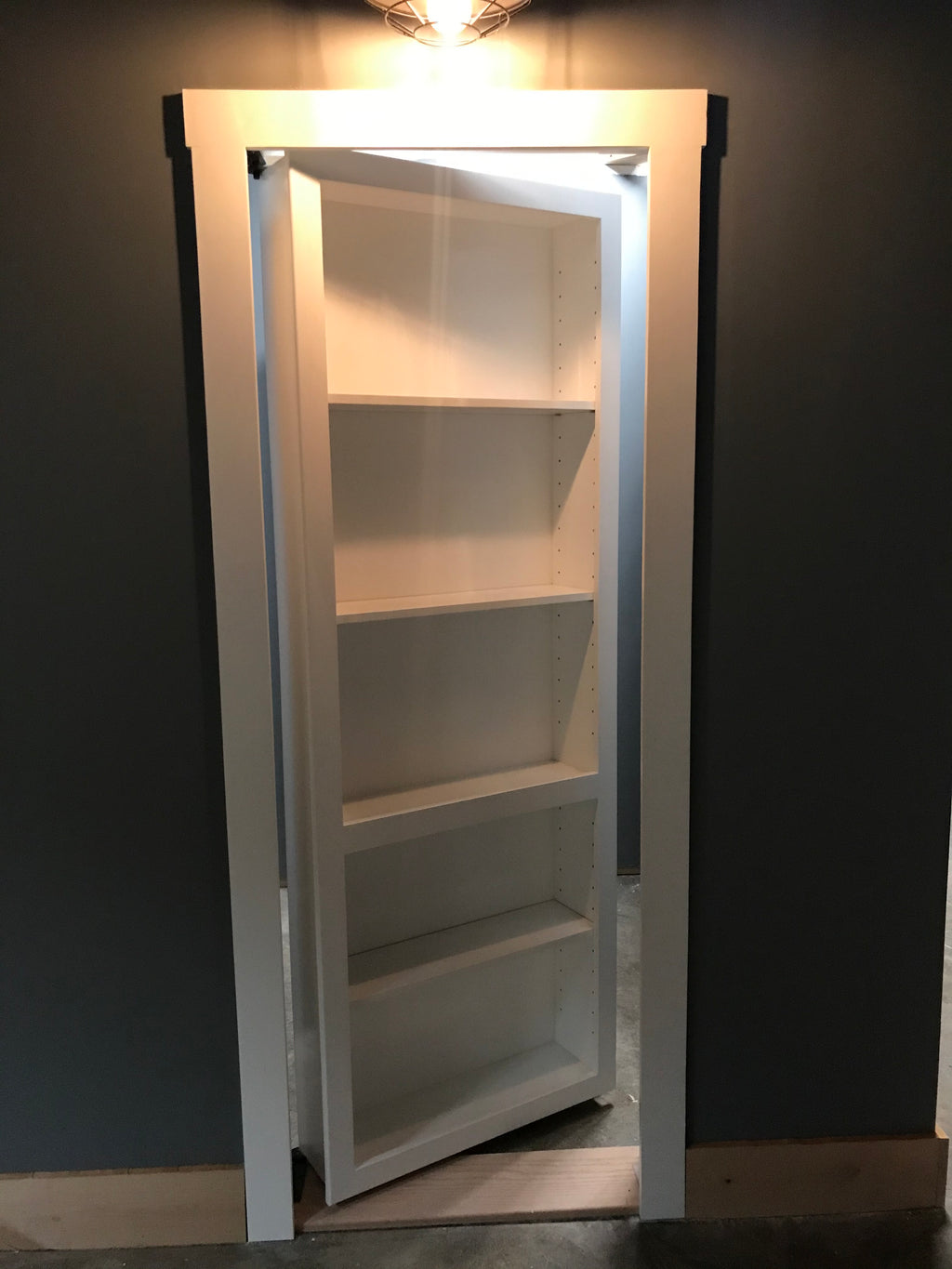 hidden bookcase door white