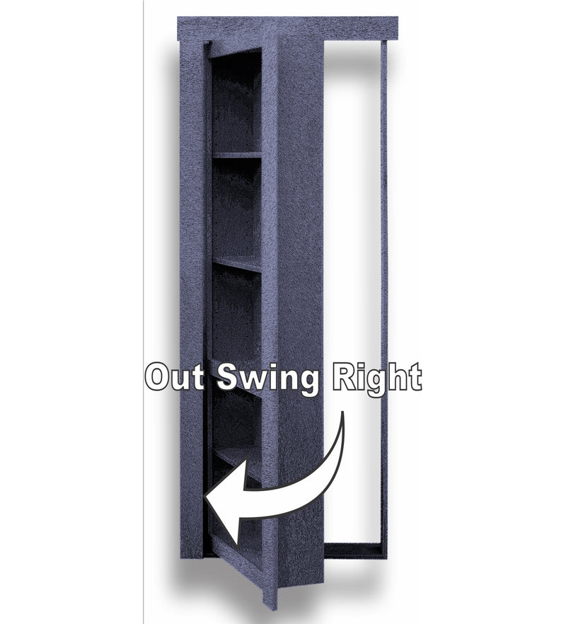 Hidden Door Ready to Ship 30" x 80" Out Swing Right Painted Satin Black