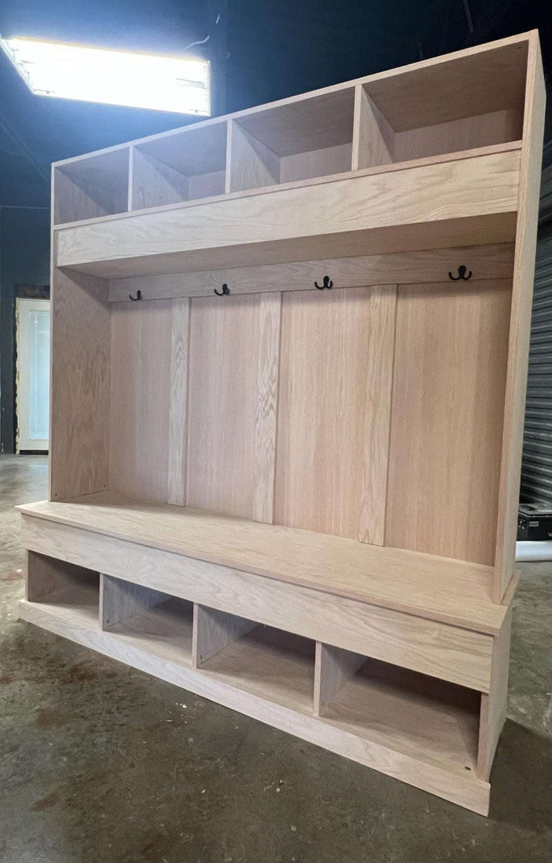 Hall Tree with secret compartments made from Red Oak