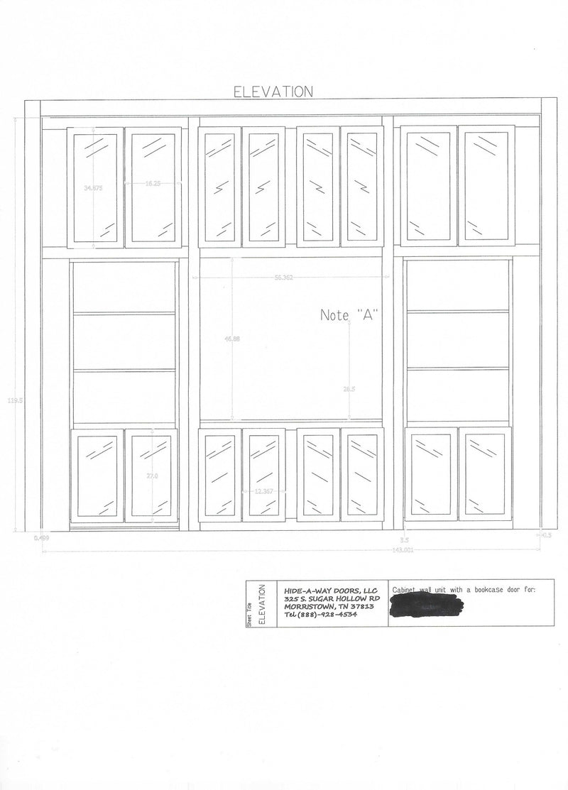 hidden door wall unit drafting