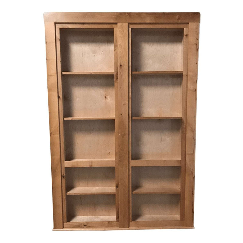 Hidden Bookcase Double Door 48" Alder Clear Coated - Hide-A-Way-Doors