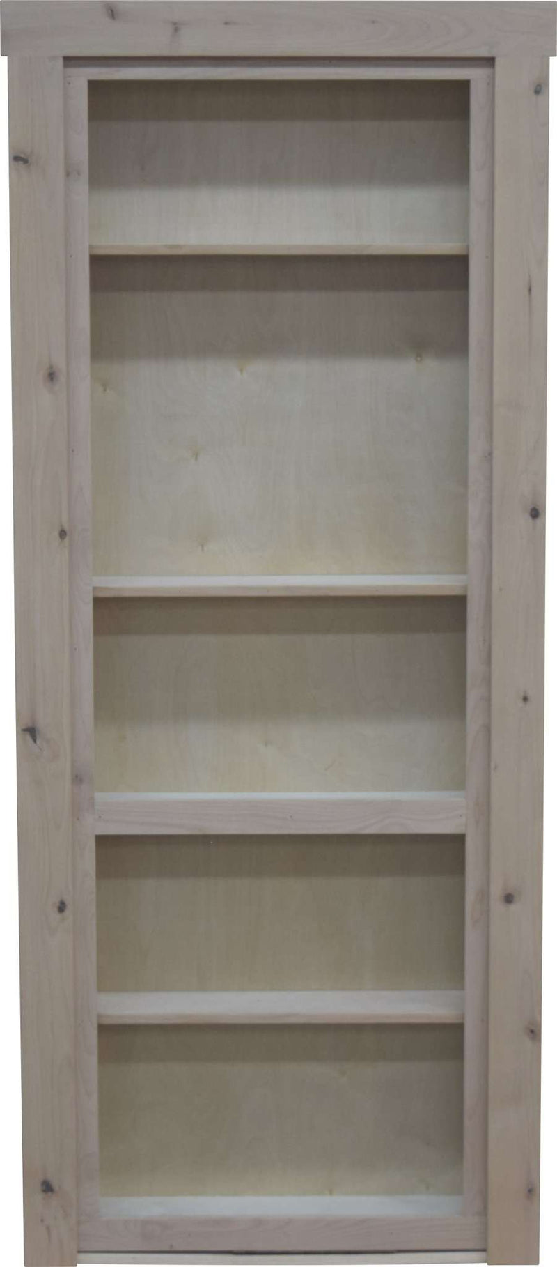Hidden Door Knotty Alder 28"x 80" In-swing Right Unfinished - Hide-A-Way-Doors