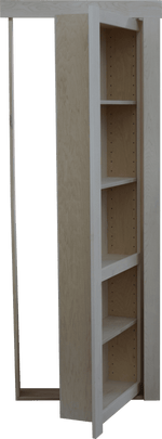 Outswing left maple bookcase door
