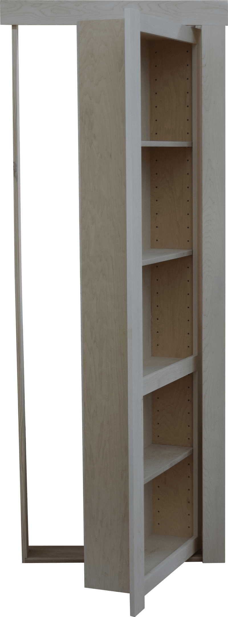Outswing left maple bookcase door