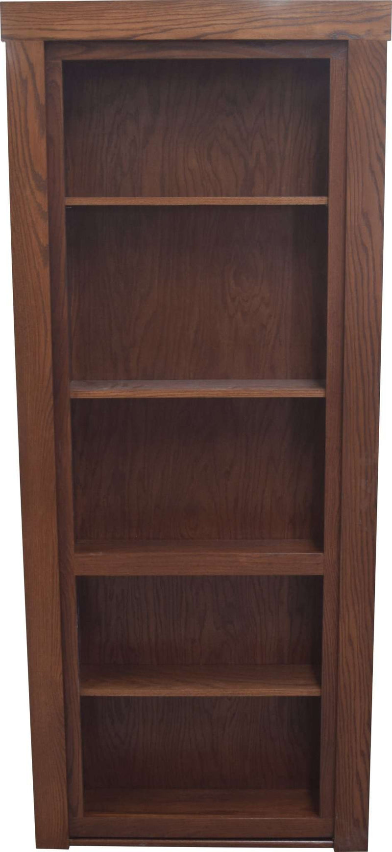 Single Hidden Bookcase Door Red Oak Stained In Right - Hide-A-Way-Doors