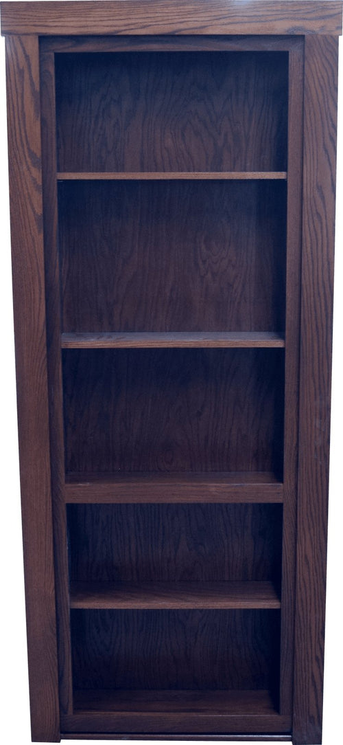 Single Bookcase Door 32"x 80" Oak Dark Stain - Hide-A-Way-Doors