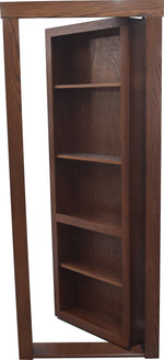 Single Hidden Bookcase Door Red Oak Stained In Right - Hide-A-Way-Doors